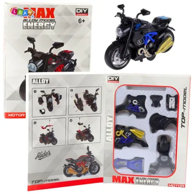 Lean Toys, motocykl, metalowy pojazd do skręcania, 1:14
