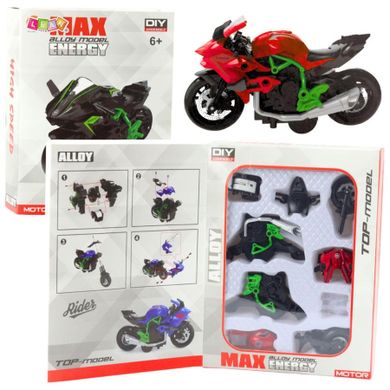 Lean Toys, motocykl, metalowy pojazd do skręcania, 1:14