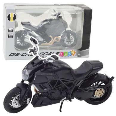 Lean Toys, motocykl, pojazd interaktywny, metalowy, czarno-złoty, 1:12