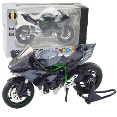 Lean Toys, motocykl, pojazd interaktywny, metalowy, szary, 1:12