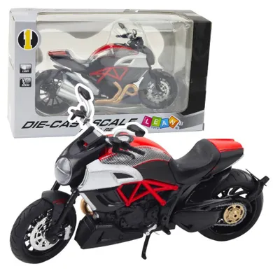Lean Toys, motocykl, pojazd interaktywny, metalowy, złoto-czerwony, 1:12