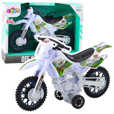 Lean Toys, motor crossowy off-road, pojazd interaktywny, biały