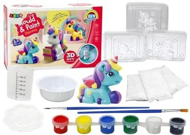 Lean Toys, odlewy gipsowe z farbami, jednorożec 3D