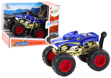 Lean Toys, Offroad, terenówka z gumowymi kołami, pojazd, niebieski