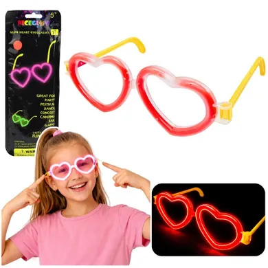 Lean Toys, okulary fluorescencyjne, serca, świecące w ciemności