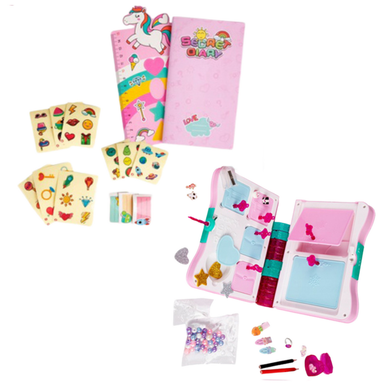 Lean Toys, pamiętnik na kłódkę + akcesoria, różowy