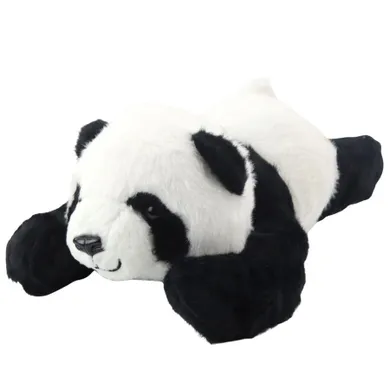 Lean Toys, panda, leżąca maskotka, czarno-biała, 30 cm