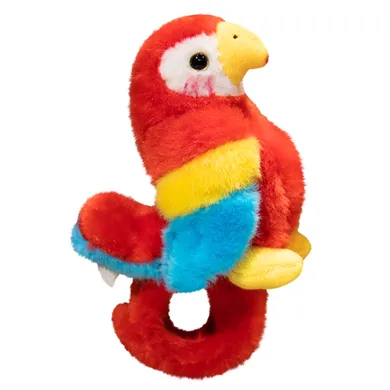 Lean Toys, papuga, maskotka z opaską na rękę, czerwona