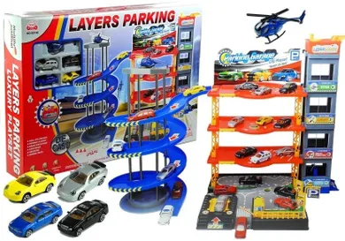 Lean Toys, parking poziomowy z torem i windą