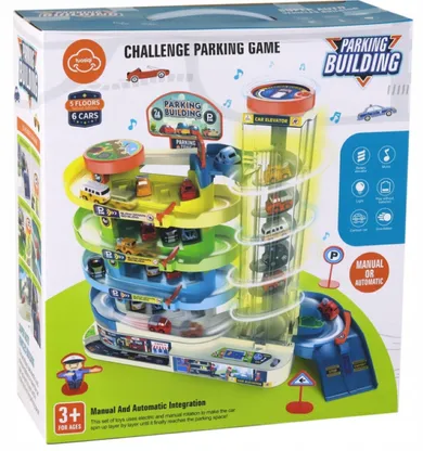 Lean Toys, parking wielopoziomowy dla aut, z dźwiękiem