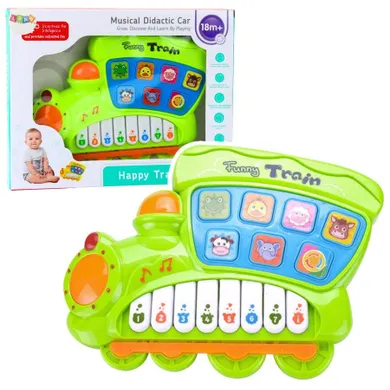 Lean Toys, pianinko edukacyjne, lokomotywa, zielone