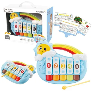 Lean Toys, pianinko pięciotonowe, niebieskie