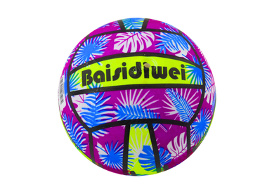 Lean Toys, piłka gumowa jaskrawa we wzorki fioletowa, 24 cm