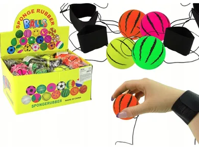 Lean Toys, piłka na gumce, 6 cm