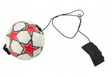Lean Toys, piłka nożna na gumce, biała z gwiazdami, 6cm