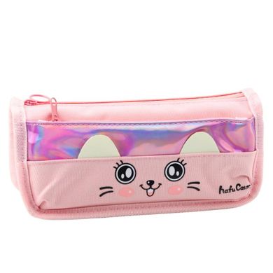 Lean Toys, piórnik saszetka, różowy, Kot, 21,5 cm