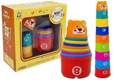 Lean Toys, piramidka, kubeczki z cyferkami