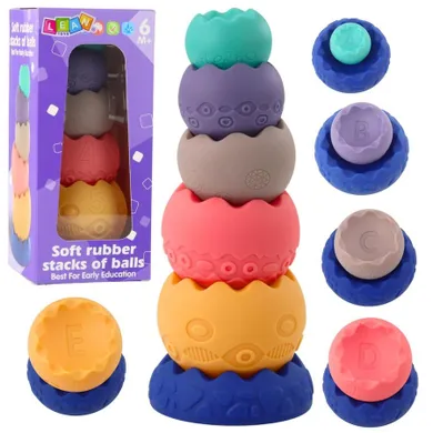 Lean Toys, piramidka sensoryczna, jajka, cyfry i literki