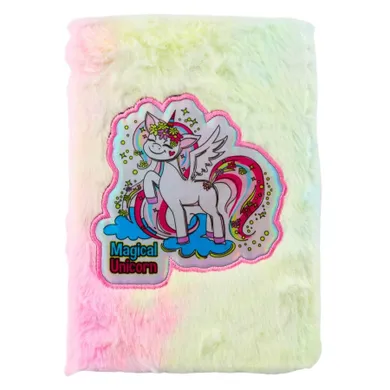 Lean Toys, pluszowy notatnik, A5, linie, jednorożec kolorowy, 1 szt.