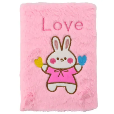 Lean Toys, pluszowy notatnik, linie, króliczek z napisem love, 1 szt.
