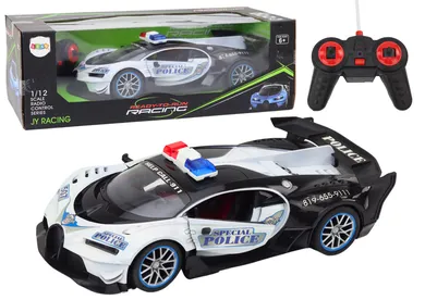 Lean Toys, policja, pojazd zdalnie sterowany, 1:12, biały