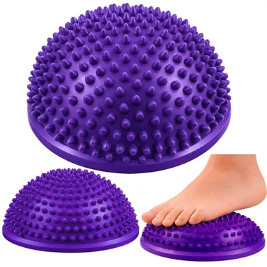 Lean Toys, półkula sensoryczna do masażu i ćwiczeń równowagi, fioletowa, 16 cm