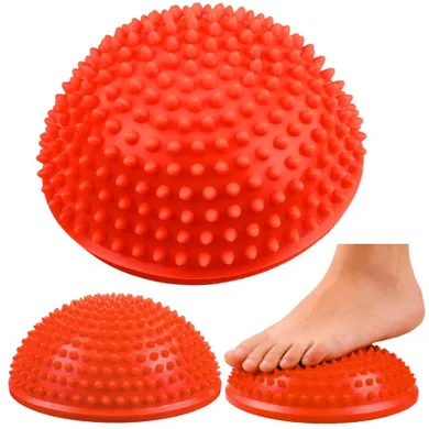 Lean Toys, półkula sensoryczna do masażu i ćwiczeń równowagi, pomarańczowa, 16 cm