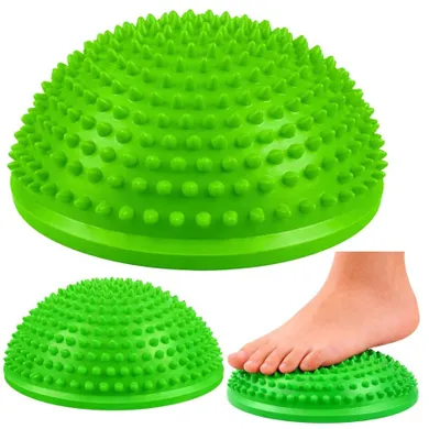 Lean Toys, półkula sensoryczna do masażu i ćwiczeń równowagi, zielona, 16 cm