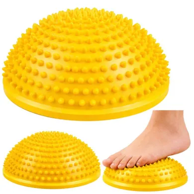 Lean Toys, półkula sensoryczna do masażu i ćwiczeń równowagi, żółta, 16 cm