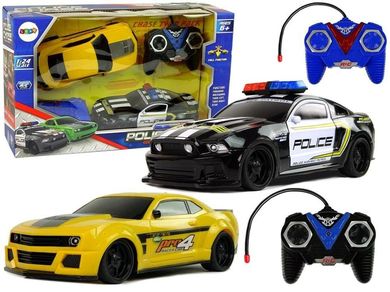 Lean Toys, pościg policyjny, pojazd zdalnie sterowany, 1:24, 2 szt.