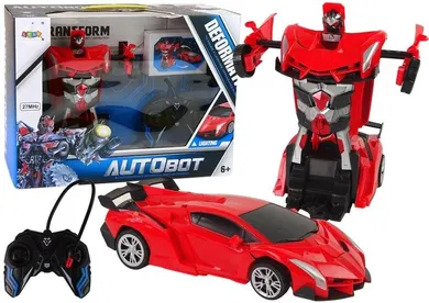 Lean Toys, robot Transformer 2w1, pojazd zdalnie sterowany, czerwony,