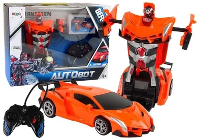 Lean Toys, robot Transformer 2w1, pojazd zdalnie sterowany, pomarańczowy,