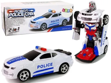 Lean Toys, samochód policyjny, 2w1, transformers