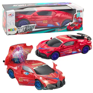 Lean Toys, samochód sportowy, pojazd z czujnikiem przeszkód, interaktywny