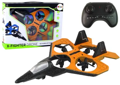 Lean Toys, samolot, dron, zdalnie sterowany, pomarańczowy