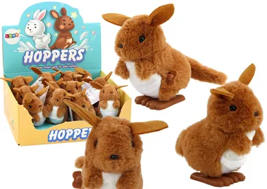 Lean Toys, skaczący kangurek nakręcany, pluszowy, 1 szt.