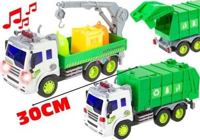 Lean Toys, Śmieciarka, auto plastikowe, skala 1:16
