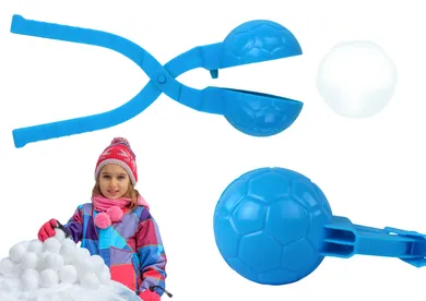 Lean Toys, śnieżkomat, maszynka do kulek śnieżnych, wzór piłki, niebieska, 20-5-5 cm