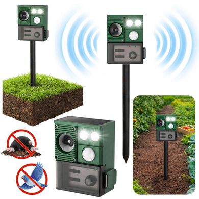 Lean Toys, solarny odstraszacz zwierząt z czujnikiem ruchu, ultradźwięki, LED
