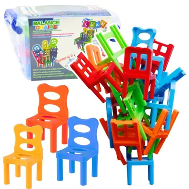 Lean Toys, spadające balansujące krzesła, gra zręcznościowa, 36 elementów