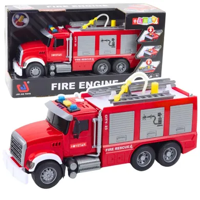 Lean Toys, straż pożarna, pojazd interaktywny, czerwony, 1:14