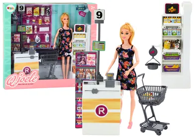 Lean Toys, supermarket, lalka z akcesoriami