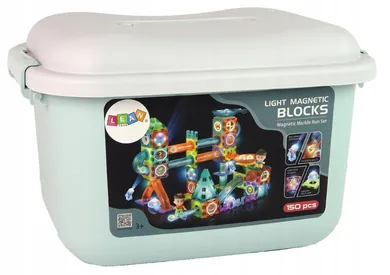 Lean Toys, świecąca zjeżdżalnia dla kulek, klocki magnetyczne
