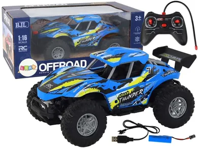 Lean Toys, terenówka off-road, pojazd zdalnie sterowany, 1:16, niebieski