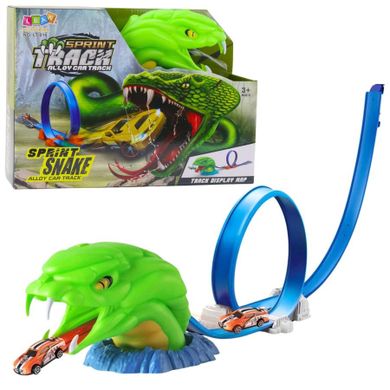 Lean Toys, tor samochodowy z wyrzutnią, wąż