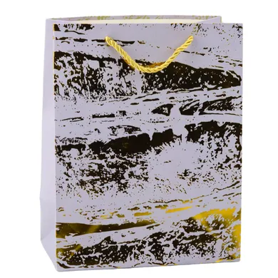 Lean Toys, torba prezentowa złote zdobienia elegancka, 23-18 x10 cm, 1 szt.