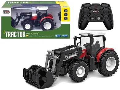 Lean Toys, traktor, pojazd zdalnie sterowany, 2.4G, czerwony, 1:24