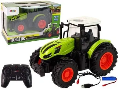 Lean Toys, traktor zdalnie sterowany, zielony