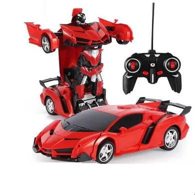 Lean Toys, Transformers, auto wyścigowe, 2w1, pojazd zdalnie sterowany, czerwony