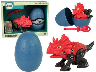 Lean Toys, Triceratops, dinozaur z jajkiem, figurka do skręcania